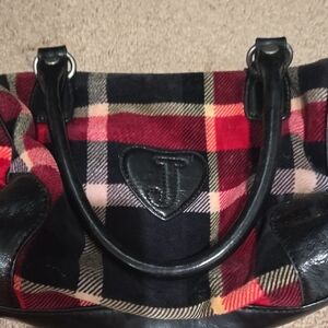 Plaid Black and Red Women's Bag